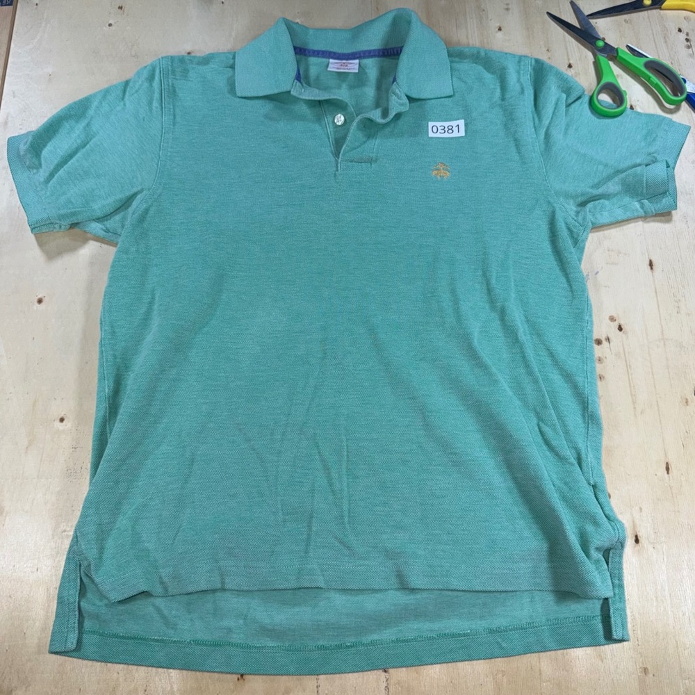 Brooks Brothers 346 Mens Small Green Performance Polo Shirt Original Fit S